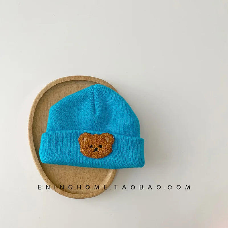 Cute Bear Embroidery Beanie