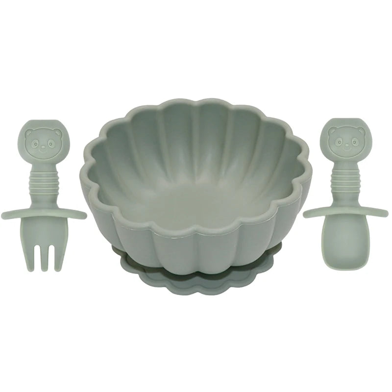 3-Piece Baby Silicone Dinnerware Set 🍽️✨