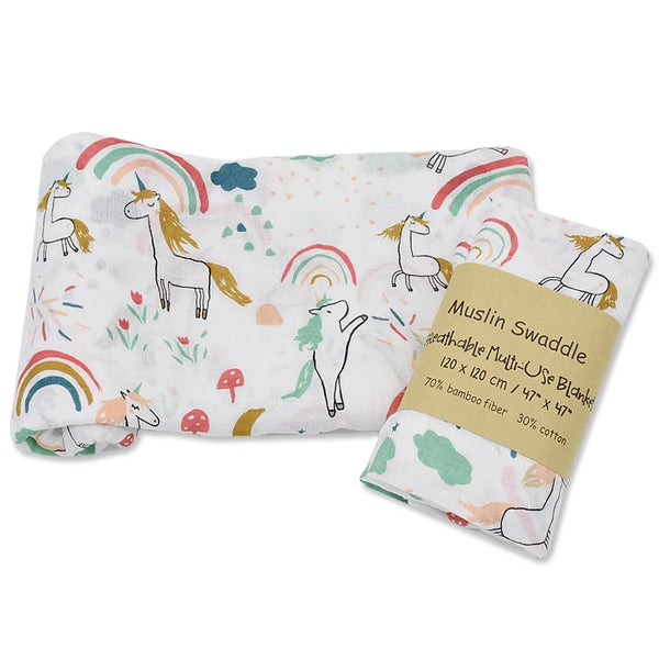 Soft Bamboo-Cotton Baby Swaddle 🌿💛