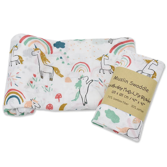 Bamboo cotton muslin baby swaddle