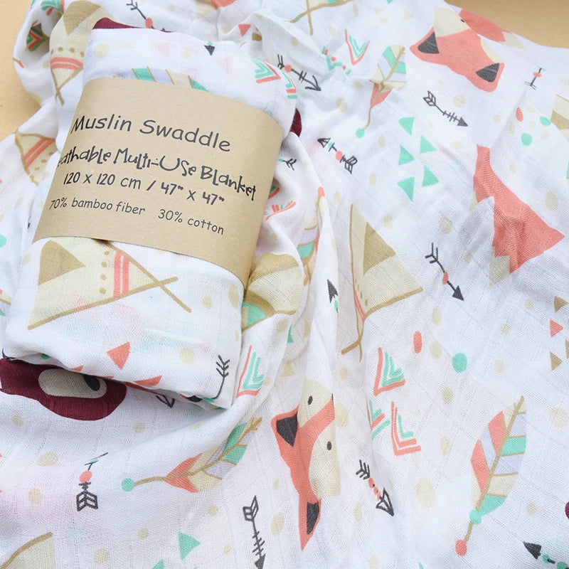 Soft Bamboo-Cotton Baby Swaddle 🌿💛