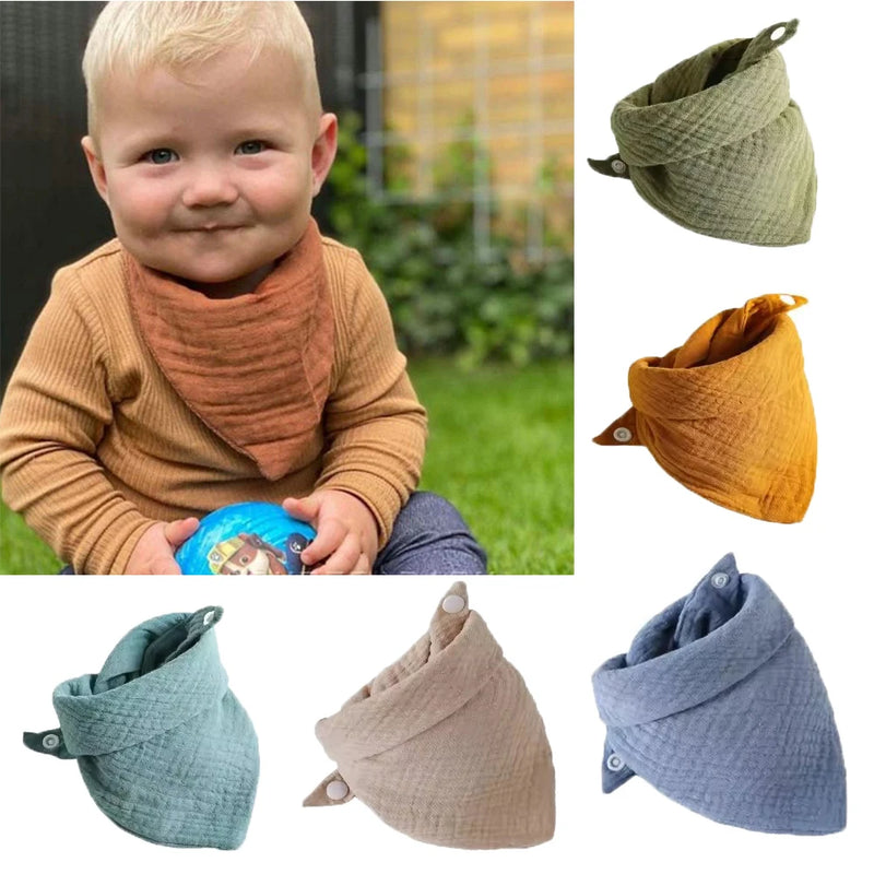 🍼 Baby Muslin Bibs – Soft 5-Pack Drool Bibs 👶