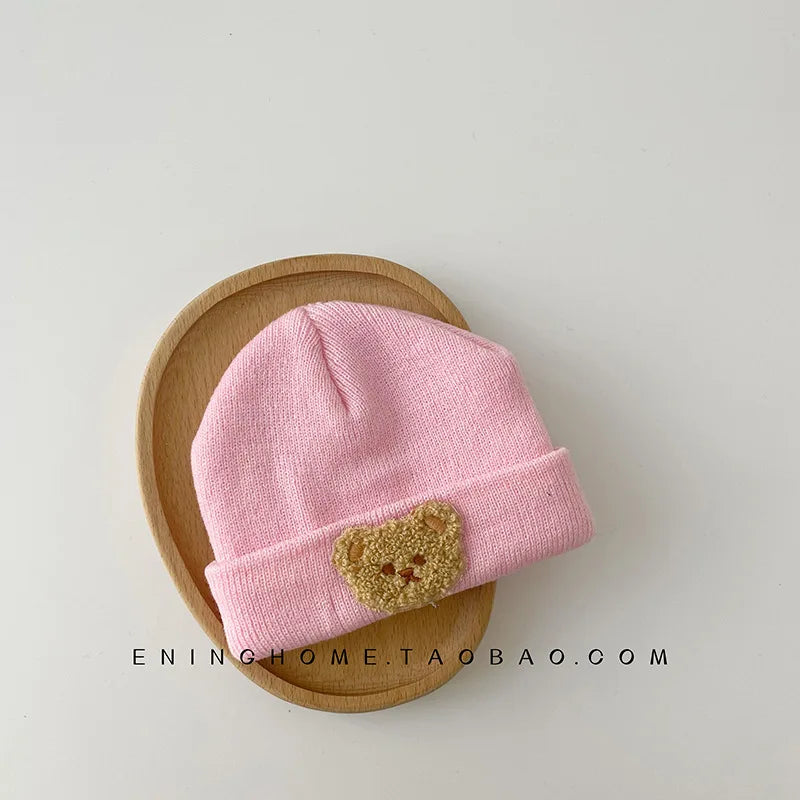 Cute Bear Embroidery Beanie