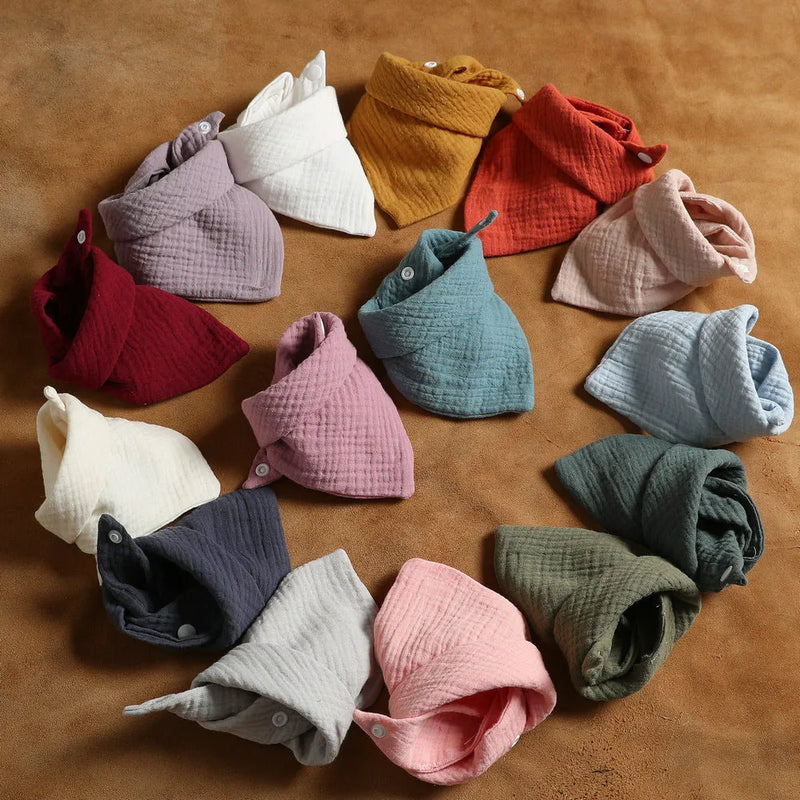 🍼 Baby Muslin Bibs – Soft 5-Pack Drool Bibs 👶