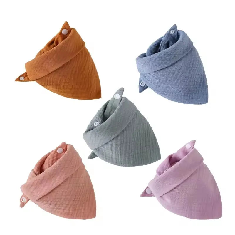 🍼 Baby Muslin Bibs – Soft 5-Pack Drool Bibs 👶