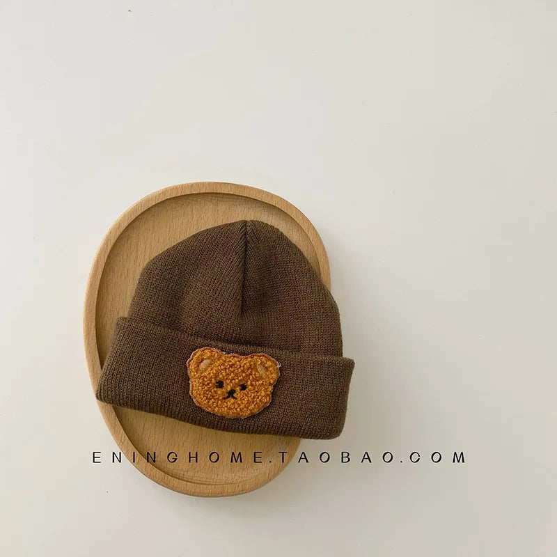 Cute Bear Embroidery Beanie