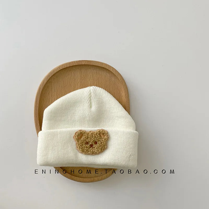 Cute Bear Embroidery Beanie