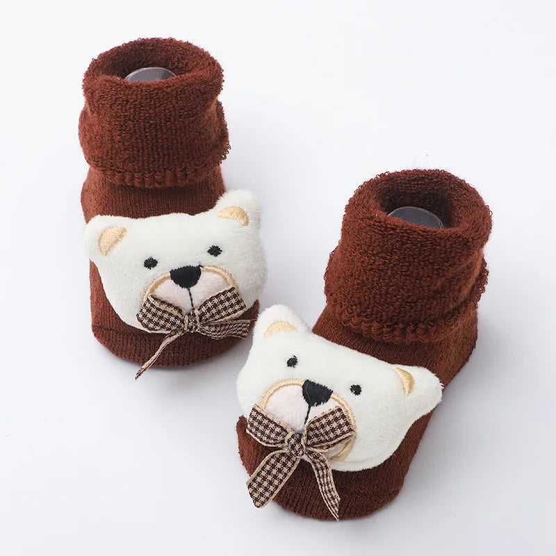 Adorable Cartoon Bear Baby Socks for Boys and Girls