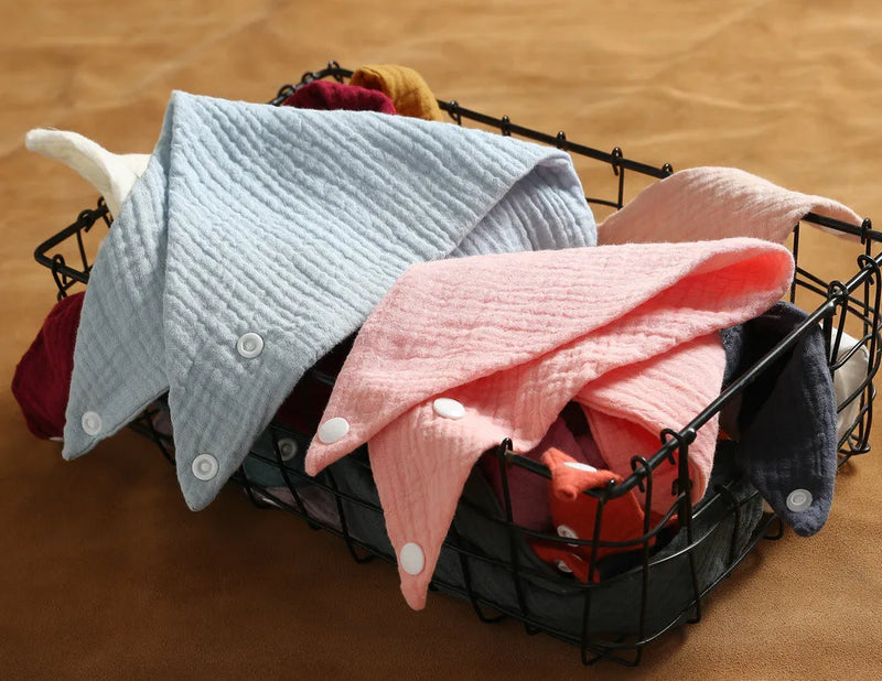 🍼 Baby Muslin Bibs – Soft 5-Pack Drool Bibs 👶
