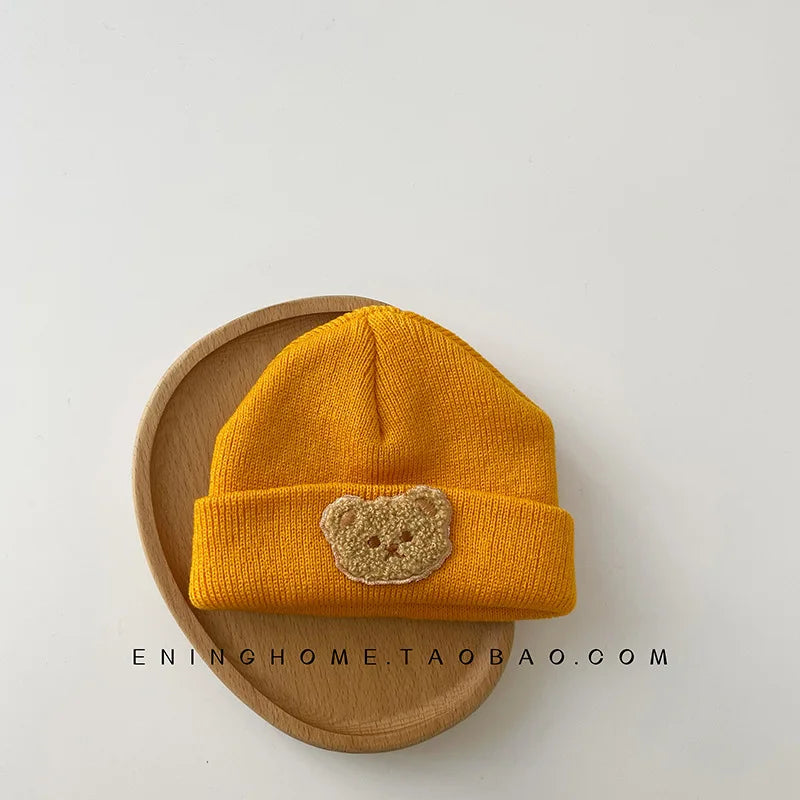 Cute Bear Embroidery Beanie