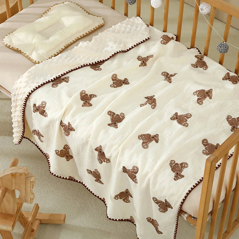 Cute Bear Print Newborn Blanket 🐻💛