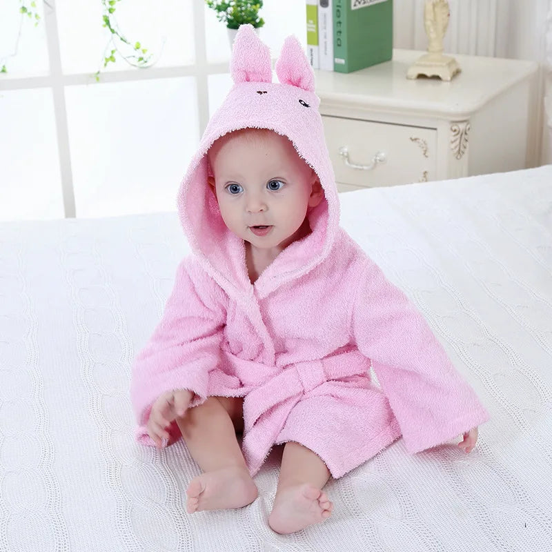 Cute Cotton Baby Hooded Robe 🐻