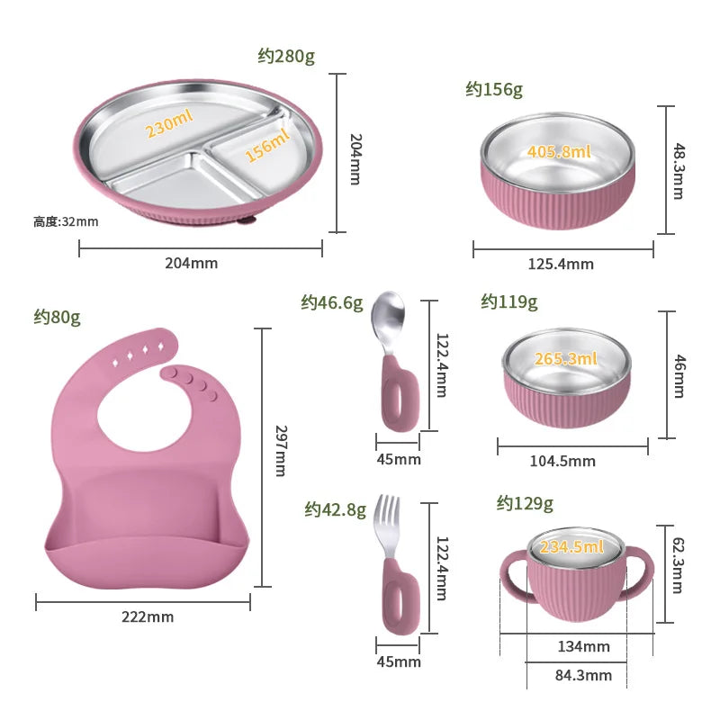 Baby Suction Bowl – Stainless & Silicone