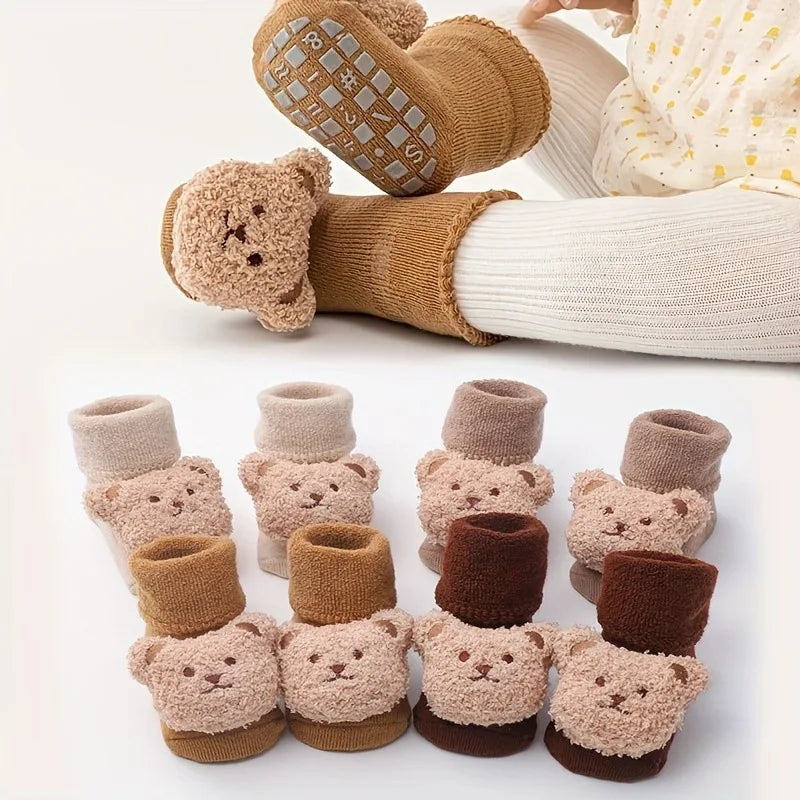 Adorable Cartoon Bear Baby Socks for Boys and Girls
