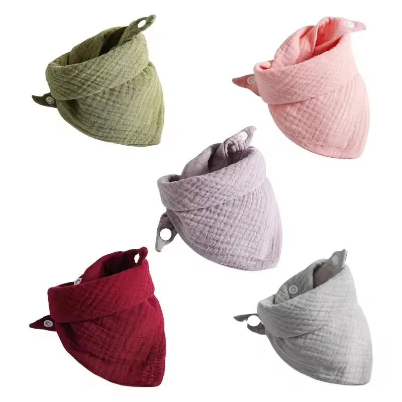 🍼 Baby Muslin Bibs – Soft 5-Pack Drool Bibs 👶