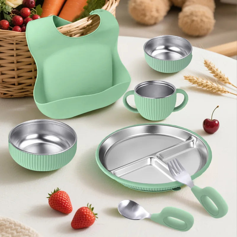 Baby Suction Bowl – Stainless & Silicone