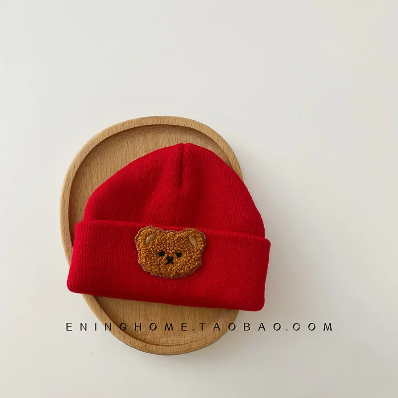 Cute Bear Embroidery Beanie
