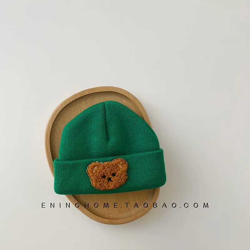 Cute Bear Embroidery Beanie