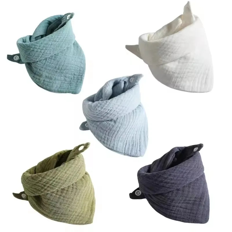 🍼 Baby Muslin Bibs – Soft 5-Pack Drool Bibs 👶