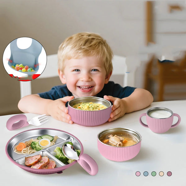 Baby Suction Bowl – Stainless & Silicone