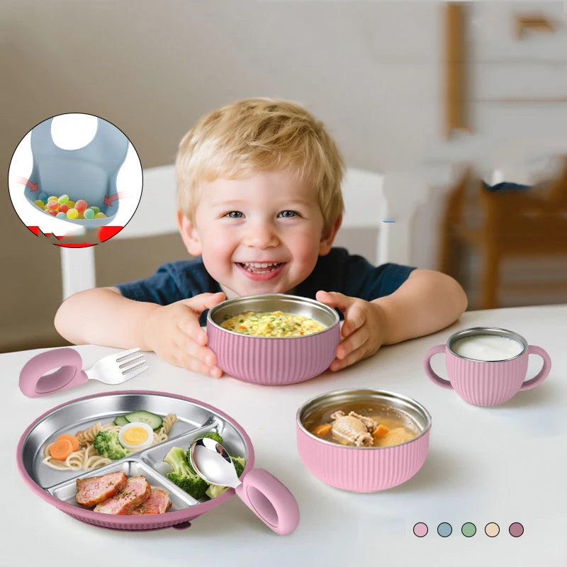 Baby Suction Bowl – Stainless & Silicone