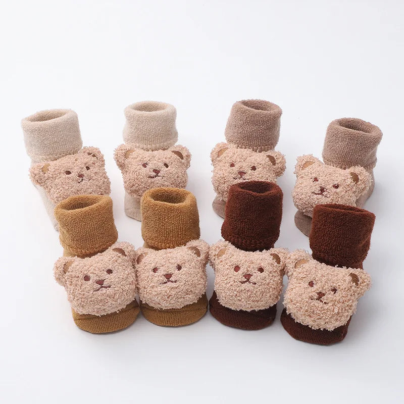 Adorable Cartoon Bear Baby Socks for Boys and Girls