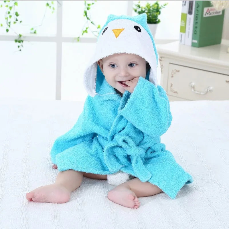 Cute Cotton Baby Hooded Robe 🐻
