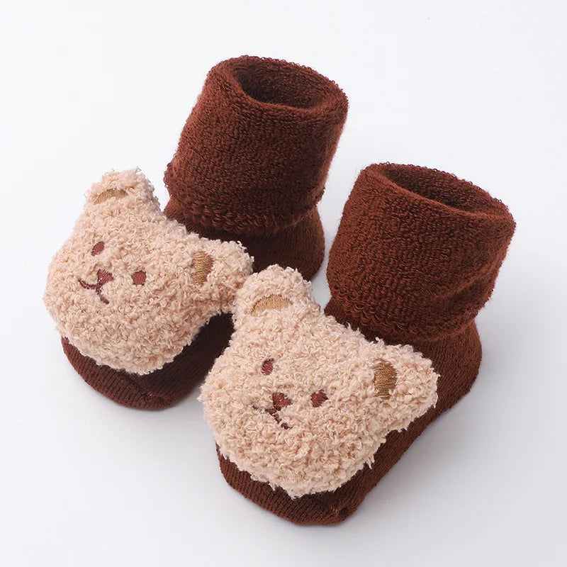 Adorable Cartoon Bear Baby Socks for Boys and Girls