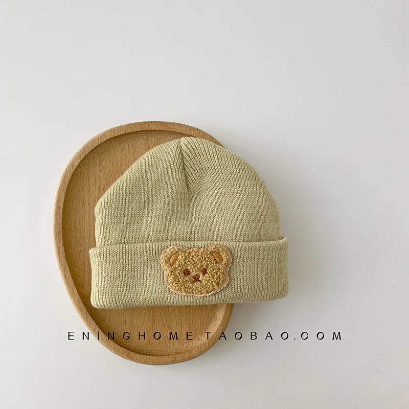 Cute Bear Embroidery Beanie