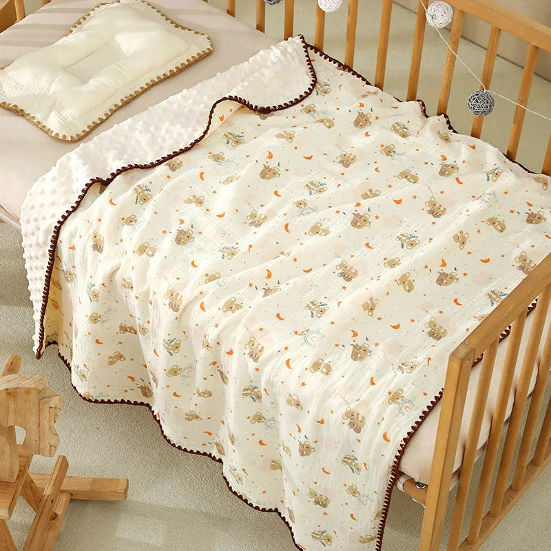 Cute Bear Print Newborn Blanket 🐻💛