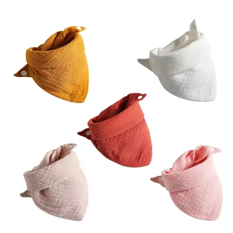 🍼 Baby Muslin Bibs – Soft 5-Pack Drool Bibs 👶