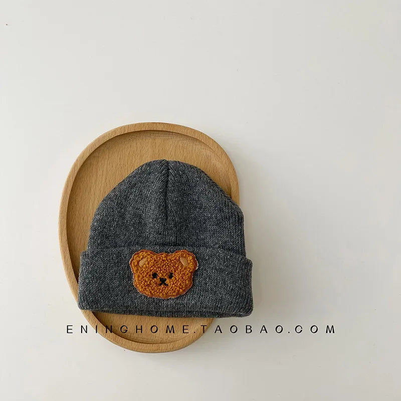 Cute Bear Embroidery Beanie