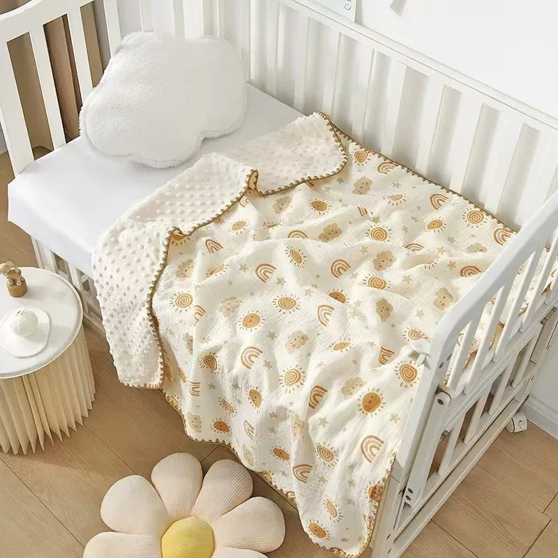 Cute Bear Print Newborn Blanket 🐻💛