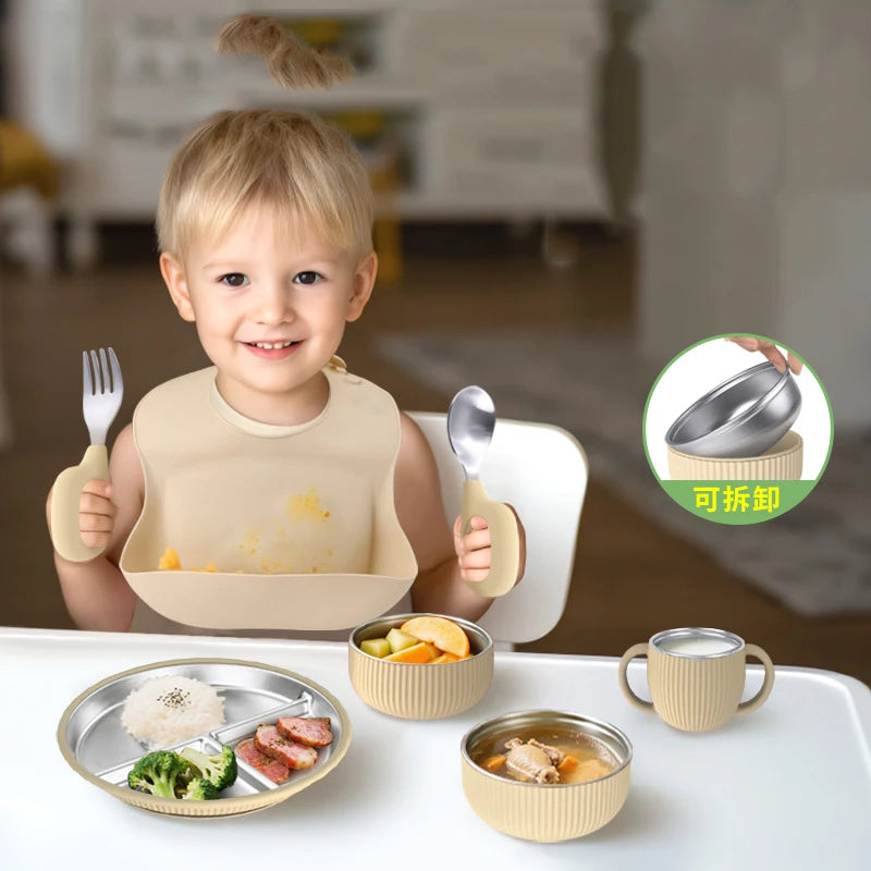 Baby Suction Bowl – Stainless & Silicone