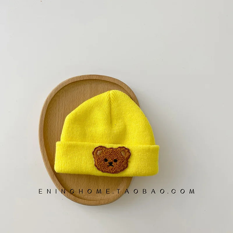 Cute Bear Embroidery Beanie