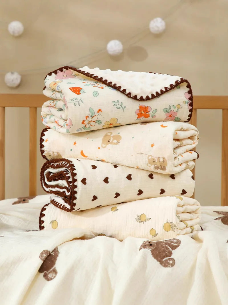 Cute Bear Print Newborn Blanket 🐻💛