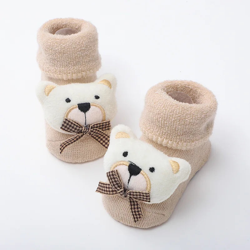 Adorable Cartoon Bear Baby Socks for Boys and Girls