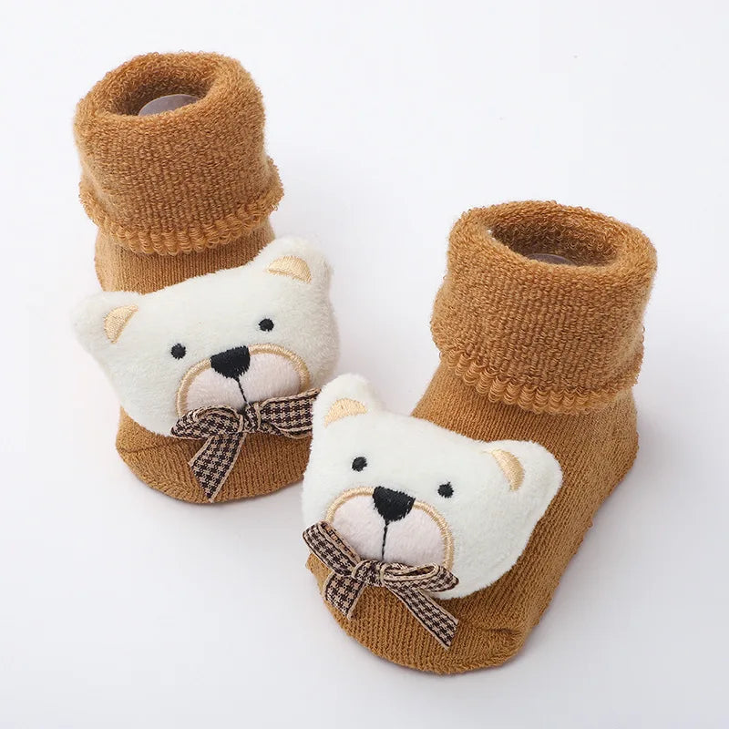 Adorable Cartoon Bear Baby Socks for Boys and Girls