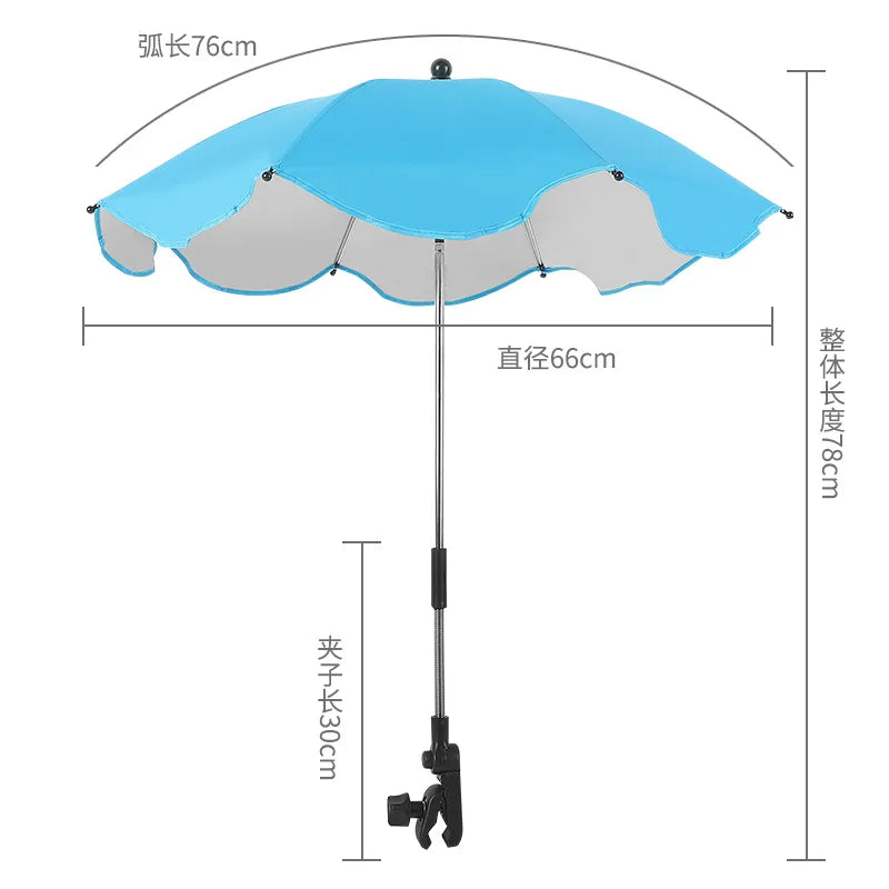 ☂️ Baby Stroller Umbrella – Adjustable UV Sunshade 🍼