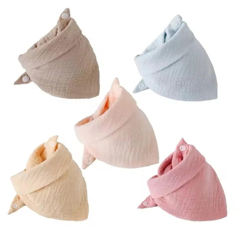 🍼 Baby Muslin Bibs – Soft 5-Pack Drool Bibs 👶