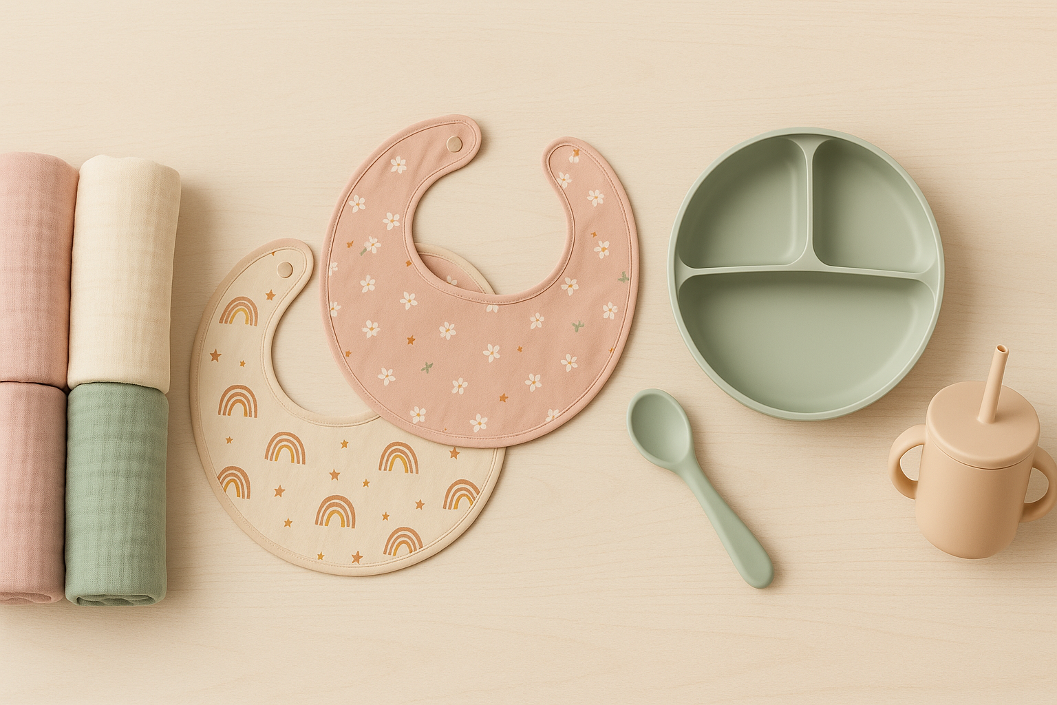  create a website banner picture for the shopifyt store with this theme:

we stock everything from swaddles to bibs to baby-safe plates — tested, trusted, and loved by parents like you.

Do not include any texts.